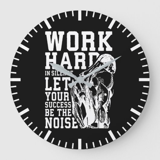 Hard werken in stilte - gym, workout, buikbouw grote klok (Voorkant)