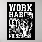 Hard werken in stilte - gym, workout, buikbouw poster (Voorkant)