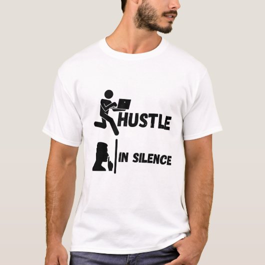 HARD WERKEN IN STILTE T-SHIRT (Voorkant)