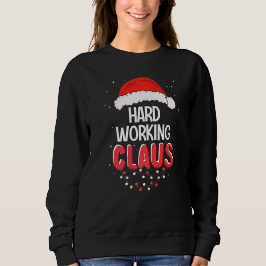 Hard Werken Kerstman Kerst Matching Kostuum Trui (Voorkant)
