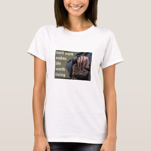 Hard werken (licht) t-shirt (Voorkant)