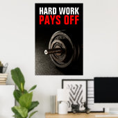 Hard werken loont bodybuilding training domoor poster (Thuiskantoor)