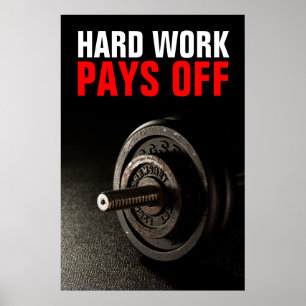 Hard werken loont bodybuilding training domoor poster