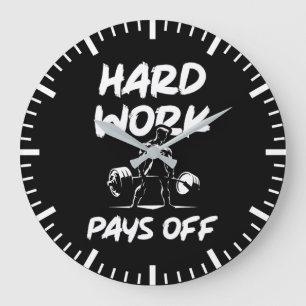 Hard werken loont Gym Workout Fitness Motivatie Grote Klok