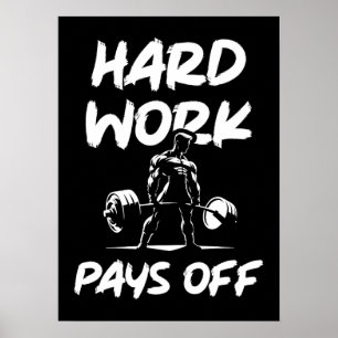 Hard werken loont Gym Workout Fitness Motivatie Poster