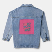 Hard werken loont - Motivatie jeans Denim Jacket (Achterkant)