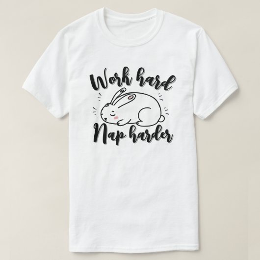 Hard werken, nog harder slapen t-shirt (Design voorkant)