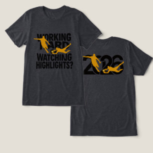 Hard werken of hoogtepunten kijken Funny Voetbal Tri-Blend Shirt