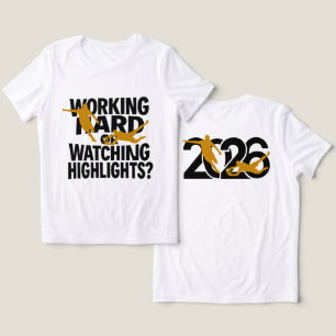 Hard werken of hoogtepunten kijken Funny Voetbal Tri-Blend Shirt