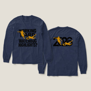 Hard werken of hoogtepunten kijken Funny Voetbal Tri-Blend Shirt
