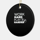 Hard werken Play Hard Classic Essential Keramisch Ornament (Links)