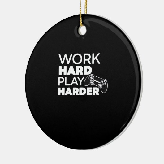 Hard werken Play Hard Classic Essential Keramisch Ornament (Links)