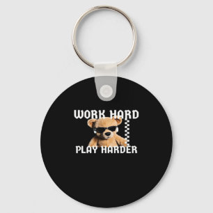 Hard werken Play Hard- Teddy Bear Classic Sleutelhanger