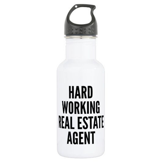 Hard werken Real Estate Agent Waterfles (Voorkant)