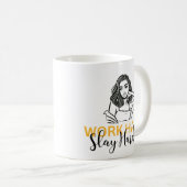 Hard werken Slay Harder - Motivatie Koffiemok (Voorkant rechts)