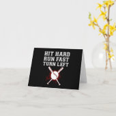 hard werken snel links Baseball Funny Kaart (Gele Bloem)
