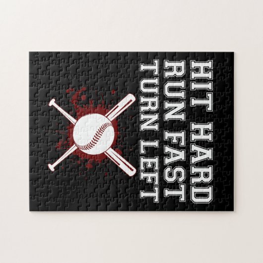 hard werken snel links Baseball Funny Legpuzzel (Horizontaal)