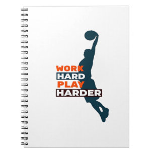 Hard werken Speel zo hard basketbalspeler Classic Notitieboek