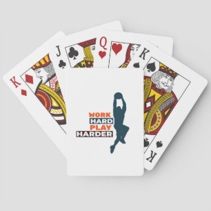 Hard werken Speel zo hard basketbalspeler Classic Pokerkaarten