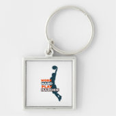 Hard werken Speel zo hard basketbalspeler Classic Sleutelhanger (Voorkant)