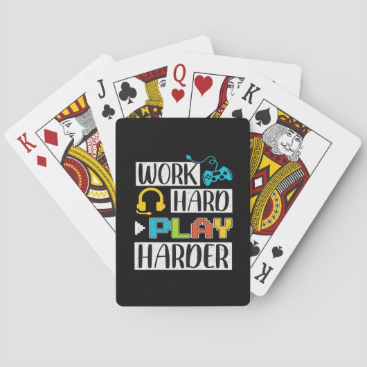 Hard werken Speel zo hard Grappig en Trending Quot Pokerkaarten (Achterkant)