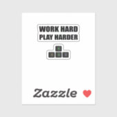 Hard werken Speel zo hard - RGB Sticker (Vel)