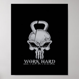 Hard werken Speel zo hard voor fitnessfreaks Poster
