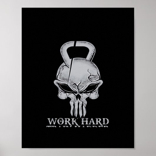 Hard werken Speel zo hard voor fitnessfreaks Poster (Voorkant)