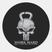 Hard werken Speel zo hard voor fitnessfreaks Ronde Sticker (Voorkant)