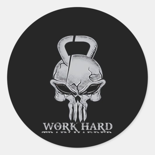 Hard werken Speel zo hard voor fitnessfreaks Ronde Sticker (Voorkant)