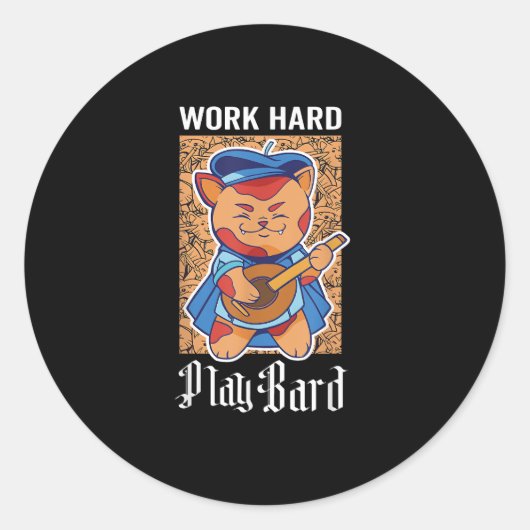 Hard werken Speelbord Ronde Sticker (Voorkant)