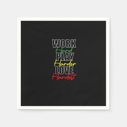 Hard werken Spelen Hard Love Hardest Premium Servet (Voorkant)