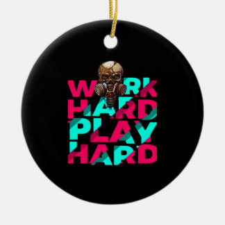 Hard werken Spelen Hard Skull Motivatie Essentieel Keramisch Ornament