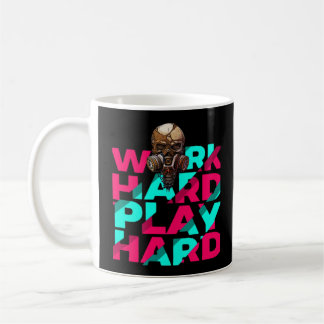 Hard werken Spelen Hard Skull Motivatie Essentieel Koffiemok