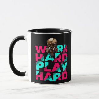 Hard werken Spelen Hard Skull Motivatie Essentieel Mok