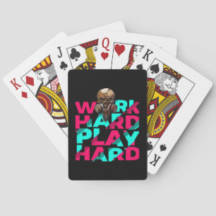 Hard werken Spelen Hard Skull Motivatie Essentieel Pokerkaarten