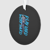 Hard werken Spelen zo hard Classic Meme Ornament (voorkant)