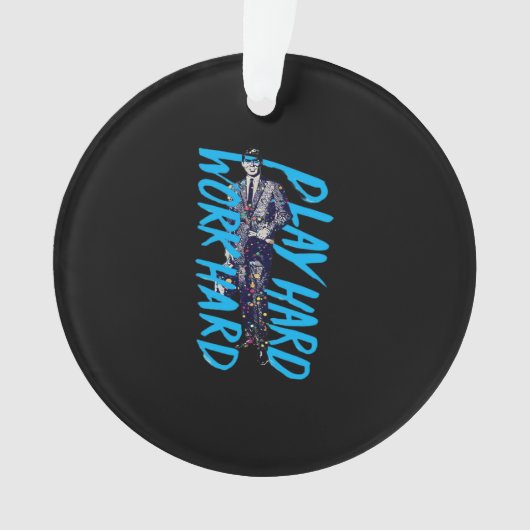 Hard werken Spelen zo hard Classic Meme Ornament (voorkant)