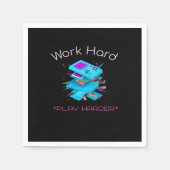 Hard werken spelen zo hard grappig citaat servet (Voorkant)