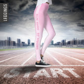 hard werken, sterk zijn | Elegant roze sport actie Leggings