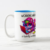 Hard werken  tweekleurige koffiemok (Links)