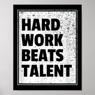Hard werken verslaat talent statement sportmotivat poster