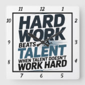 Hard werken verslaat talentloper T Vierkante Klok (Voorkant)