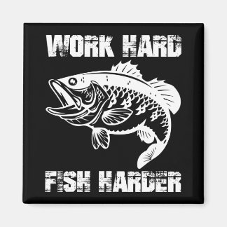 Hard werken vissen harder vissen visser Funny Fish Magneet