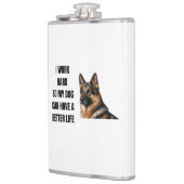 Hard Werken voor Mijn Duitse Herder Heupfles (Links)