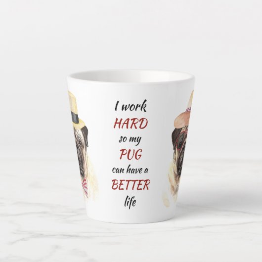 Hard werken voor mijn hond latte mok (Voorkant)