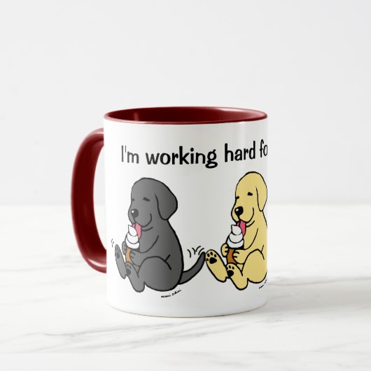 hard werken voor mijn labs! Drie Mok Labradors (Voorkant links)