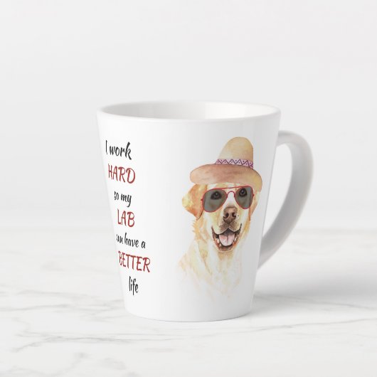 Hard werken voor My Lab Retriever Latte Mok (Rechterhoek)