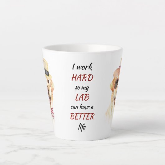 Hard werken voor My Lab Retriever Latte Mok (Voorkant)