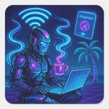 Hard werken WiFi Harder Cyberpunk Robot Decal
